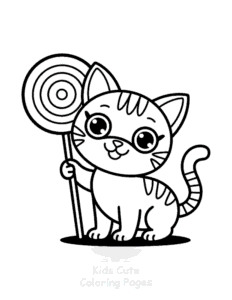 Simple Tiny Cats coloring page for toddlers