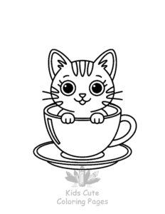 Tiny Cats coloring page for girls, free to print