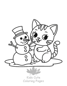 Simple Tiny Cats coloring page for toddlers