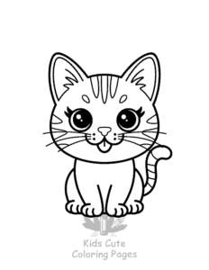 Printable Tiny Cats coloring sheet for preschoolers