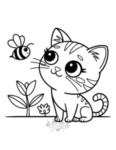 Free Tiny Cats coloring pages to print at home