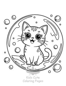 Easy Tiny Cats coloring sheet for young children
