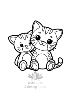 Simple Tiny Cats coloring page for toddlers