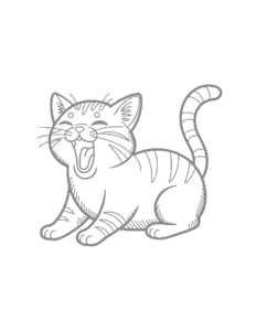 Printable Tiny Cats coloring sheet for preschoolers