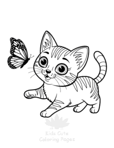Easy Tiny Cats coloring sheet for young children