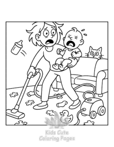 Free Tired Mom coloring pages to print at home
