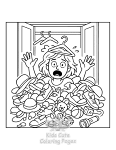 Tired Mom coloring page for classroom activities