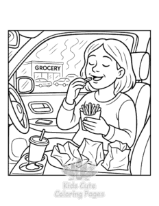 Free printable Tired Mom coloring page for kids