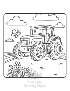 Free printable Tractor coloring page for kids