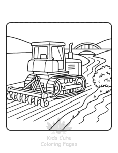 Tractor coloring page for girls, free to print