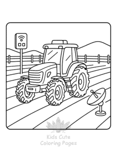 Tractor coloring page for boys, printable at home
