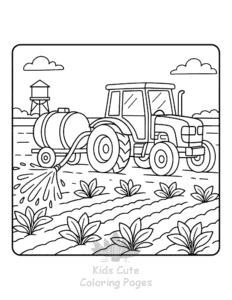 Printable Tractor coloring sheet for preschoolers