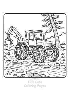 Tractor coloring page for classroom activities