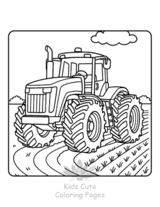 Tractor coloring page for boys, printable at home