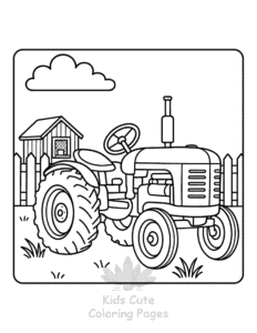 Tractor coloring page for girls, free to print