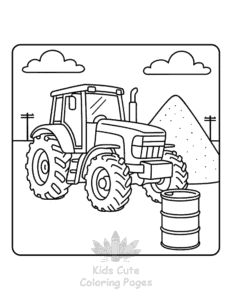 Simple Tractor coloring page for toddlers