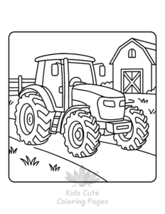 Printable Tractor coloring sheet for preschoolers