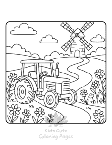 Tractor coloring page for classroom activities