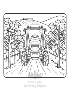 Easy Tractor coloring sheet for young children