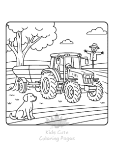 Free printable Tractor coloring page for kids