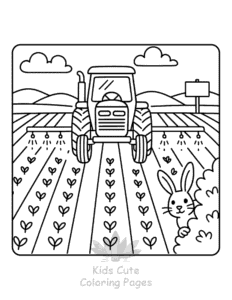 Tractor coloring page for girls, free to print