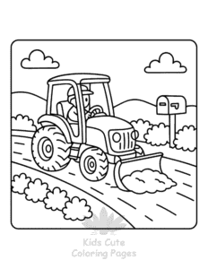 Simple Tractor coloring page for toddlers