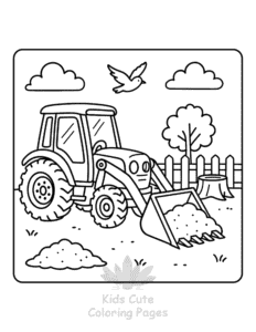 Printable Tractor coloring sheet for preschoolers