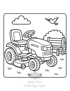 Tractor coloring page for boys, printable at home