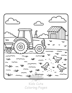Tractor coloring page for classroom activities