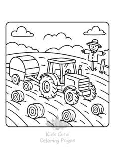 Easy Tractor coloring sheet for young children