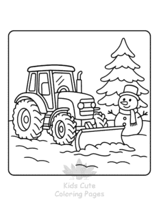 Tractor coloring page for boys, printable at home