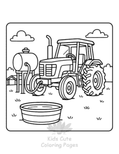 Printable Tractor coloring sheet for preschoolers