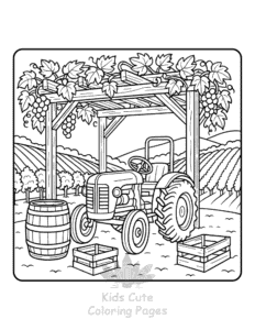 Tractor coloring page for classroom activities