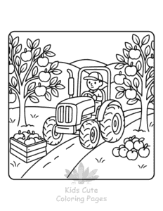 Simple Tractor coloring page for toddlers