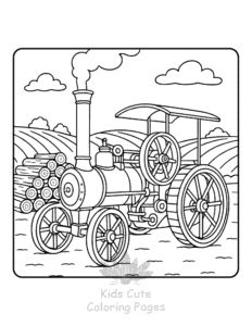 Easy Tractor coloring sheet for young children