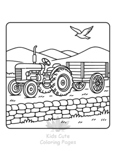 Free printable Tractor coloring page for kids