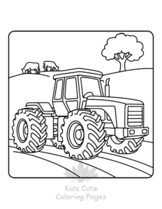 Simple Tractor coloring page for toddlers