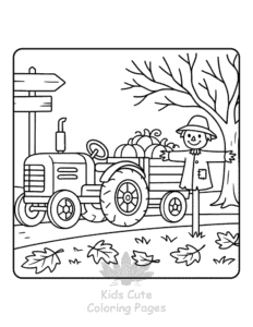 Printable Tractor coloring sheet for preschoolers