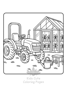 Tractor coloring page for classroom activities