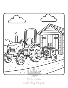 Easy Tractor coloring sheet for young children