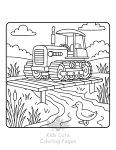 Free printable Tractor coloring page for kids