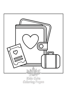 Simple Travel Girly coloring page for toddlers