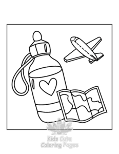 Travel Girly coloring page for girls, free to print