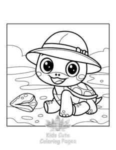 Turtle coloring page for boys, printable at home