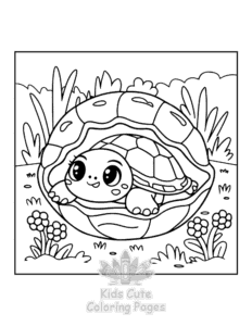 Easy Turtle coloring sheet for young children