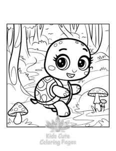 Simple Turtle coloring page for toddlers
