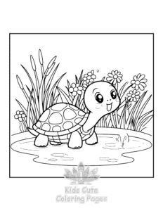 Easy Turtle coloring sheet for young children