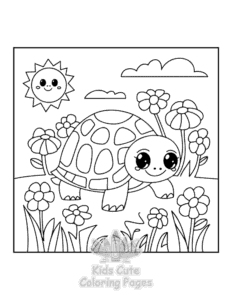 Printable Turtle coloring sheet for preschoolers