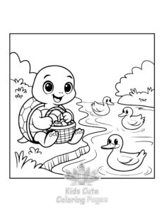 Turtle coloring page for classroom activities