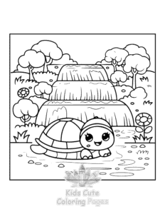 Printable Turtle coloring sheet for preschoolers